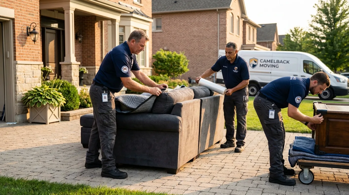 Large estate moving crew wrapping furniture in Fairmont, WV