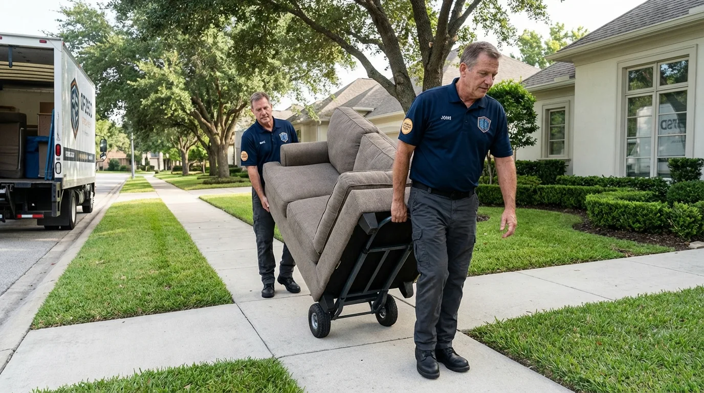 Local residential moving crew loading furniture in Fairmont, WV